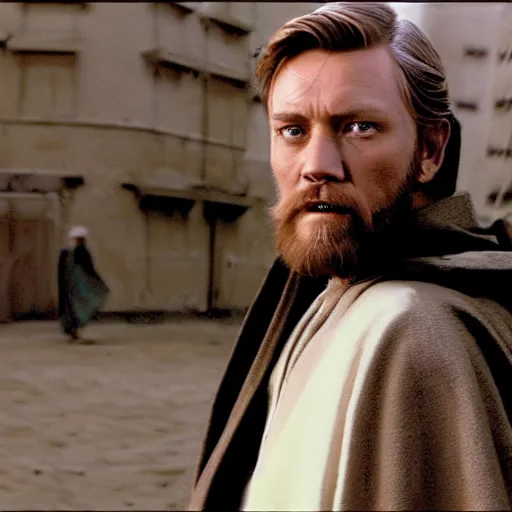 Image similar to obi - wan kenobi is an italian gangster from new york, 1 9 7 9, 4 k, detailed