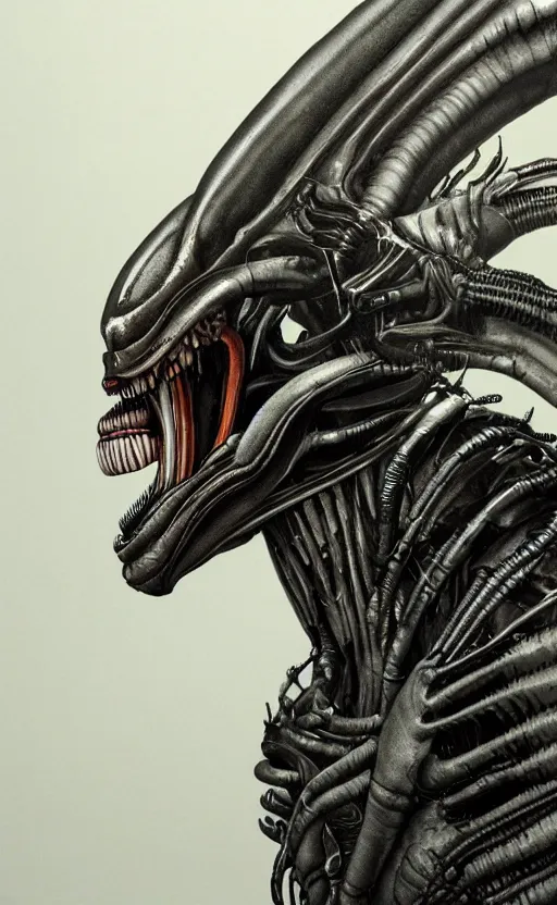 Prompt: portrait of xenomorph, hr giger, 8 k, fantasy, dark, highly detailed