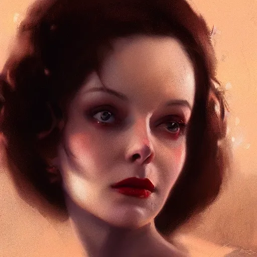 Prompt: closeup portrait of a young and beautiful vivian leigh, dramatic light, gorgeous view, depth, high detail, digital art, painted by greg rutkowski and seb mckinnon, by tim burton, trending on artstation