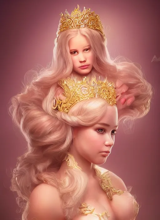 Image similar to portrait of a princess pig!!!, fantasy, intricate, elegant, beautiful, digital art, beautiful dynamic lighting, golden ratio, highly detailed, digital painting, trending on artstation, concept art, smooth, sharp focus, illustration, photo realistic, art by artgerm and greg rut, 4 k