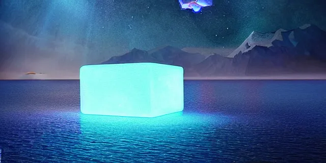 Prompt: beautiful glowing cubes in the middle of lake baikal, atmospheric lighting, intricate, volumetric lighting, beautiful, sharp focus, ultra detailed, in the art style of bowater, charlie, brom, gerald, astrophotography