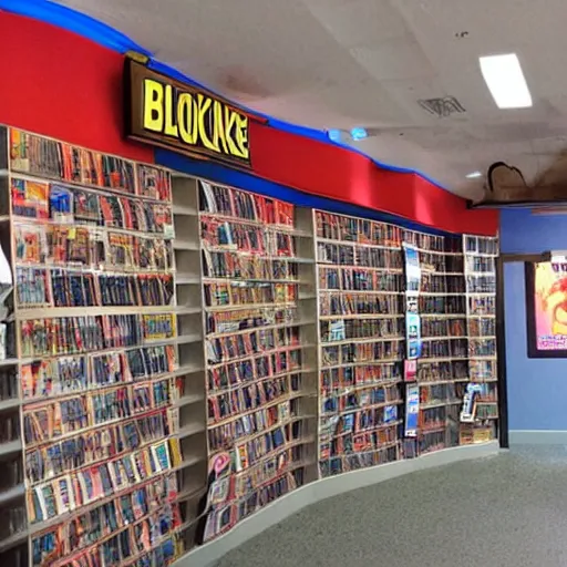 Prompt: blockbuster movie rental store made out of clay