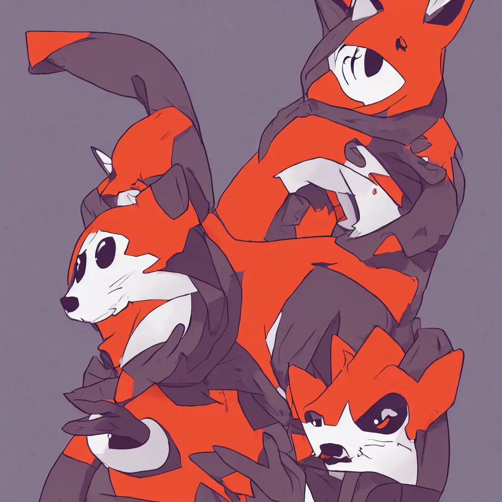 Image similar to a portrait of an anthropomorphic fox wearing a hoodie by studio trigger