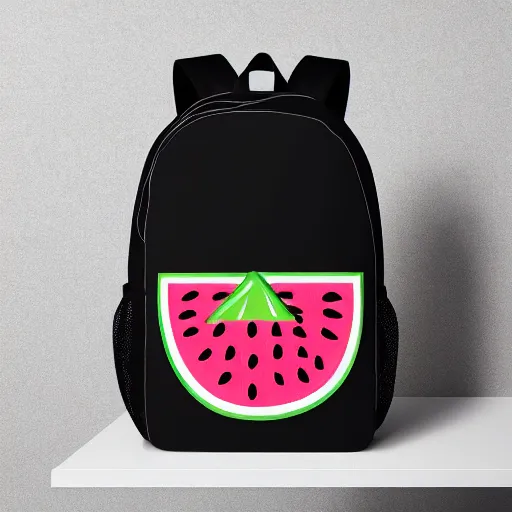 Image similar to backpack, a child's backpack designed after a watermelon, product photo, detailed