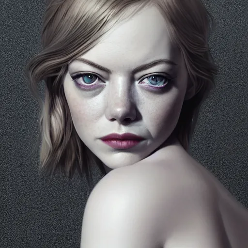 Image similar to emma stone, absurdly beautiful, elegant, young sensual graceful, ultrafine hyperrealistic detailed face illustration by kim jung gi, irakli nadar, sharp focus, saturated colors, octopath traveler, final fantasy, unreal engine highly rendered, global illumination, radiant light, intricate environment