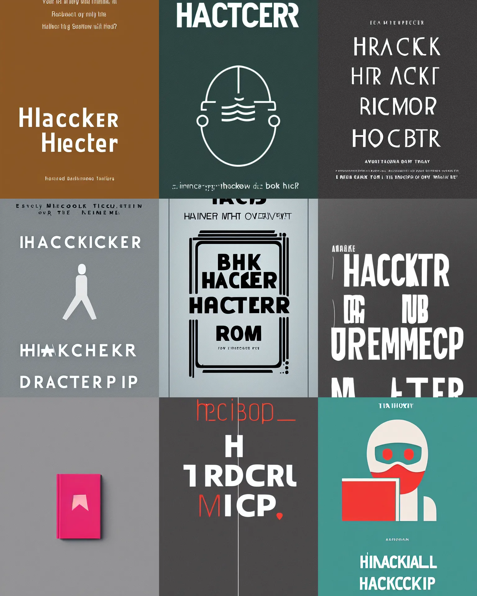 Prompt: minimalist book cover saying'prompt hacker'