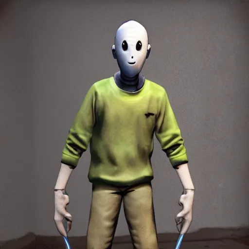 Image similar to baldi's basics in dead by daylight, character render, promotional reveal