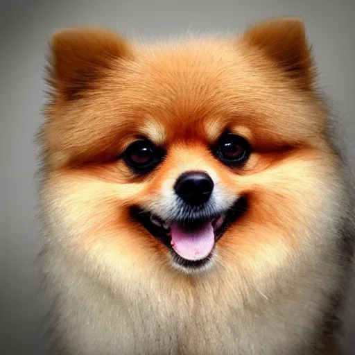 Prompt: Great Pomeranian, photorealistic, photography, wife angle