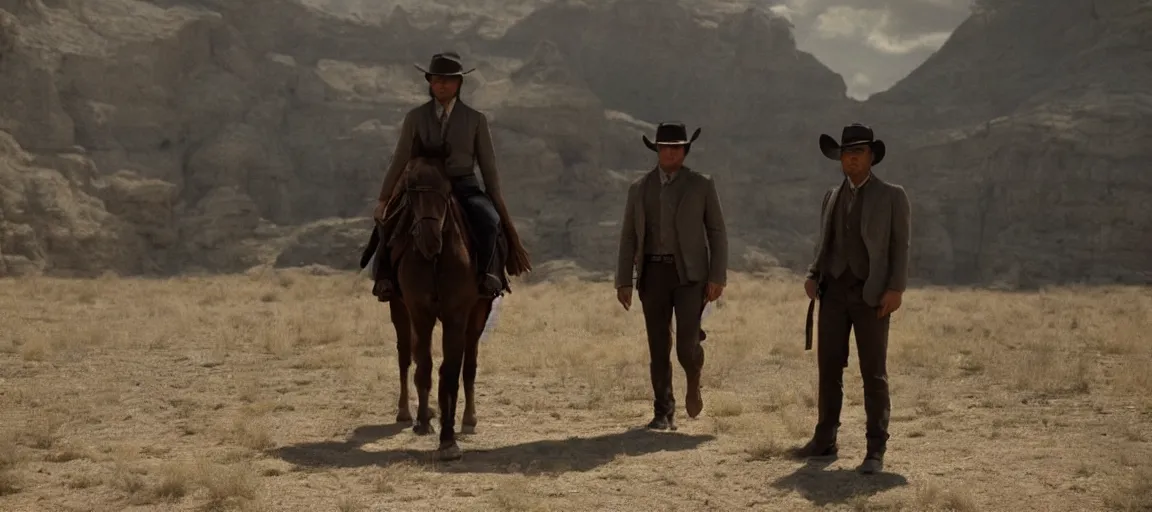 Prompt: final shot of westworld ( 2 0 1 6 ), 3 5 mm film still by emmanuel lubezki