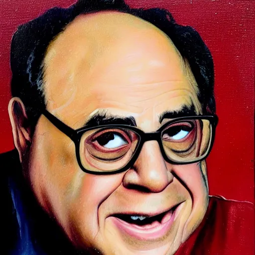 Image similar to A portrait of Danny Devito painted by Danny Devito