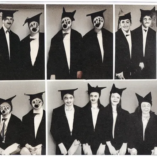 Prompt: yearbook photograph, class of 1971, Billy the racoon, real racoon