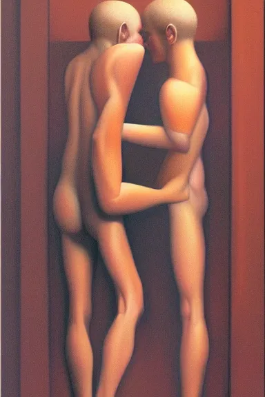 Image similar to oil painting by george tooker