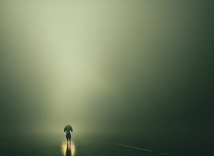 Prompt: a man runs away from the light, fog, rain, volumetric lighting, beautiful, mystique, golden hour, sharp focus, ultra detailed, concept art, jan urschel, dylan cole, noir art house, 4 k, 3 5 mm, fujifilm