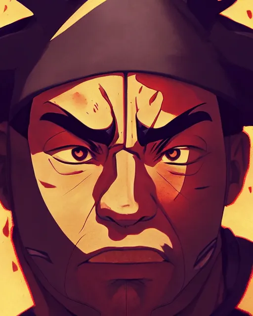 Image similar to joe rogan in naruto as a hidden leaf village ninja, close up portrait, details, sharp focus, illustration, by jordan grimmer and greg rutkowski, trending artstation, pixiv, digital art