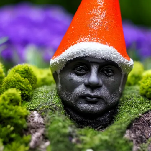 Image similar to A high-quality photo of Sajid Javid as a garden gnome, glazed, glossy, m.zuiko 75mm, f 1.8, 1/400, RAW, unedited, 8K, high quality,