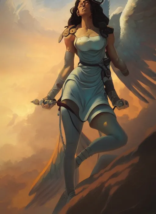 Image similar to archangel korra detailed illustration by peter mohrbacher on artstation