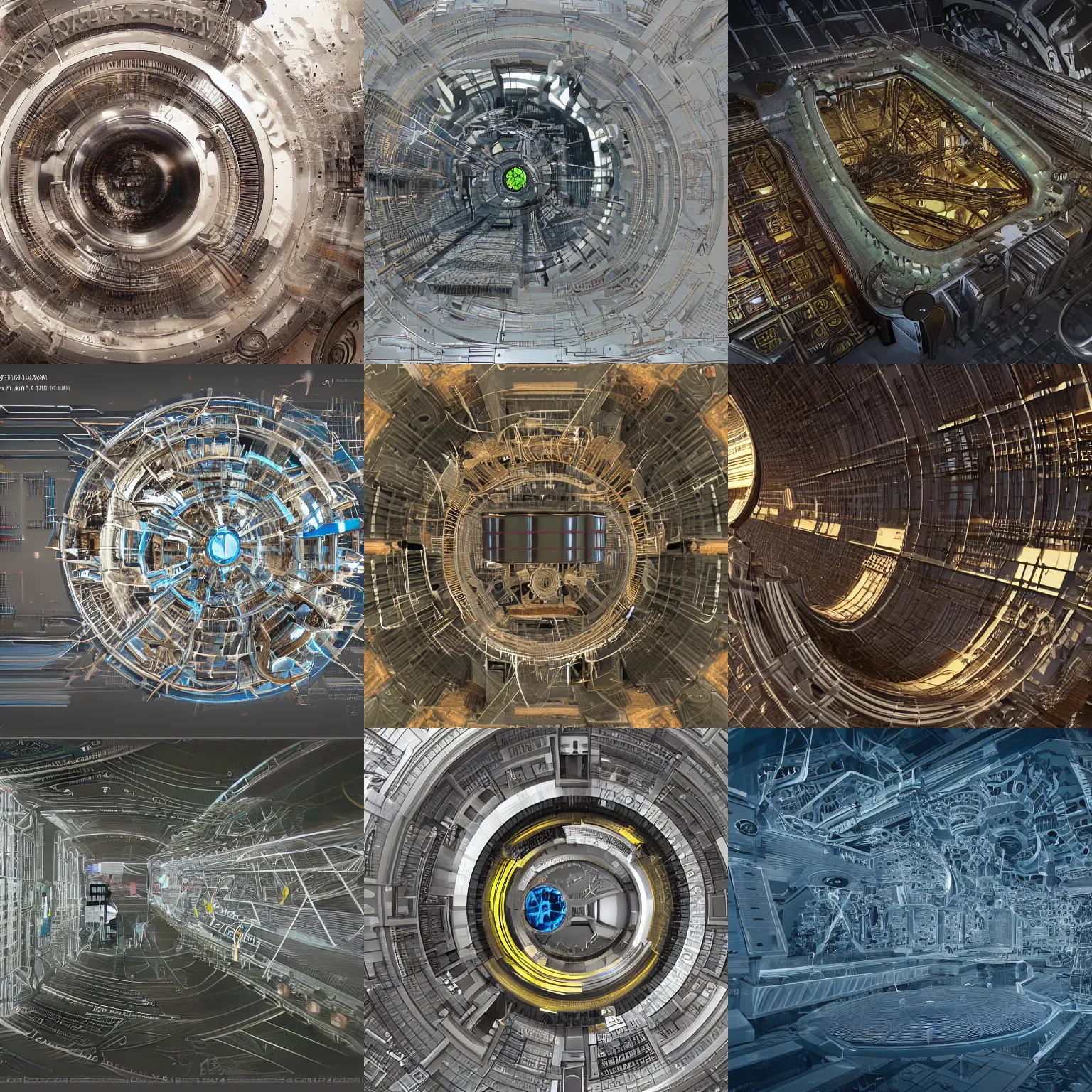 Prompt: a digital art concept of a detailed and intricate supercollider for time travel, engineering blueprints, technical drawings, calculus, engineering diagram, octane render, hdr, 1 6 k