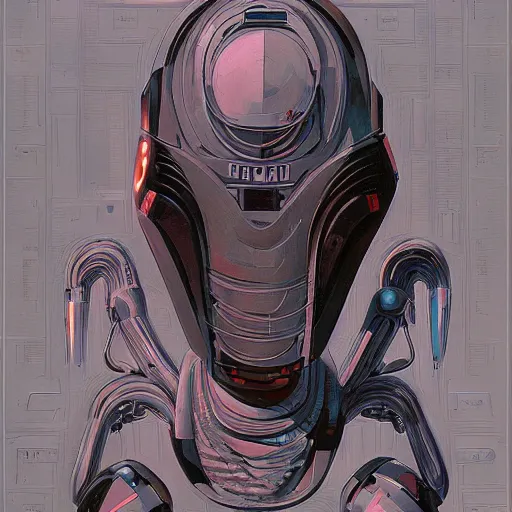 Prompt: painting of alien scifi tech hardsurface shape form exploration, big medium small, artstation, colored marker, paper collage, syd mead, hr giger, concept art