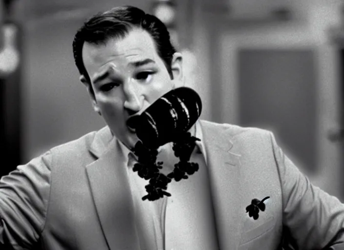 Image similar to ted cruz spitting out bees as the candyman, movie still, from the candyman 1 9 9 2 movie, 8 k, realistic