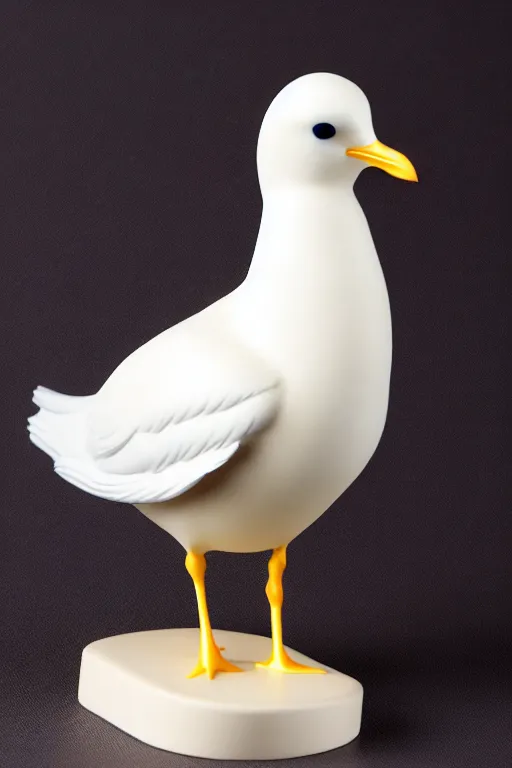 Image similar to figurine of seagull wearing an elegant summer blouse, personification, embodiment of concept, symbolization, official store photo, commercial photo, featured on amiami, lovecraftian, 8 k, 8 5 mm, beautiful composition, smooth curves