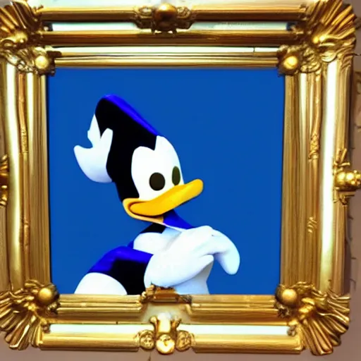 Image similar to donald duck at the ritz, real life, photorealistic, 3 d