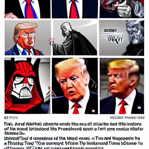 Image similar to president donald trump, lord of the sith