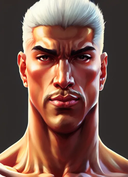  ¡Retrato de Ken de Street Fighter, musculoso, túnicas!