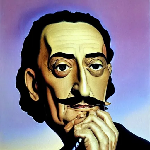 Image similar to painting of Salvador Dali by Salvador Dali , highly detailed, 8k, cinematic,