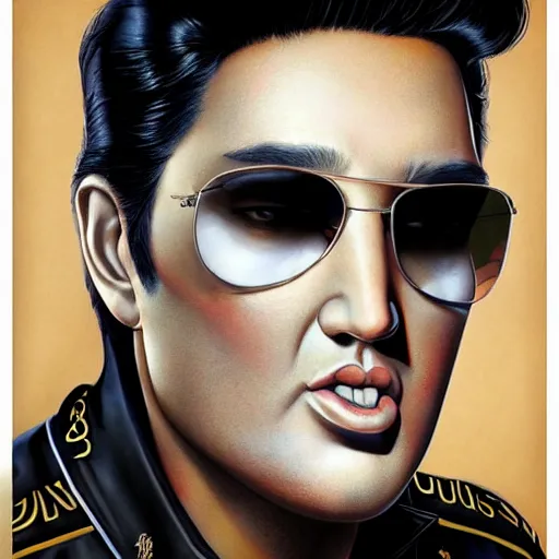 Image similar to elvis portrait, Pixar style, by Tristan Eaton Stanley Artgerm and Tom Bagshaw.