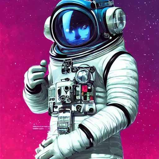 Prompt: a monkey in a astronaut suit, 3d, sci-fi fantasy, intricate, elegant, highly detailed, lifelike, photorealistic, digital painting, artstation, illustration, concept art, sharp focus, art in the style of Shigenori Soejima