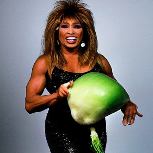 Image similar to tina turner in a turnip costume, bobblehead