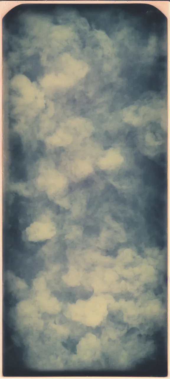 Image similar to polaroid of everything made from cotton candy, smoke, and clouds, mix, DADA collage, texture, lomography, fashion neon light in darkness