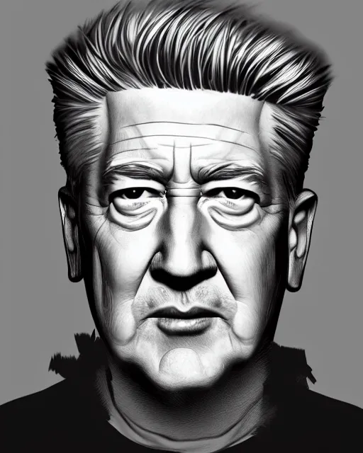 Prompt: a portrait of david lynch, anime style, ghibly, trending on artstation,