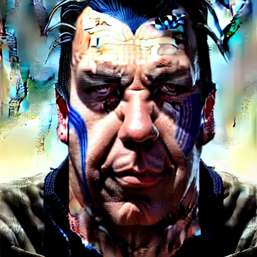 Prompt: Till Lindemann crushing as Ultramarine. epic game portrait. Highly detailed, highly recommended. fantasy art by Greg Rutkowski