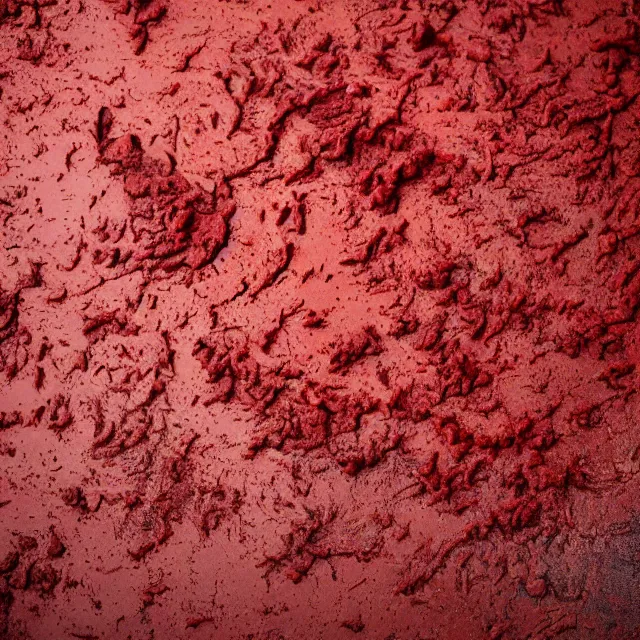 Image similar to bloody red mud meat, floor texture