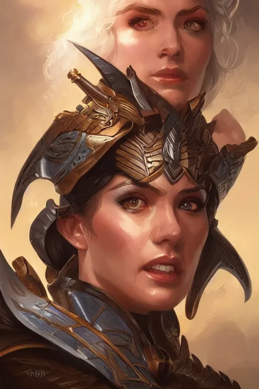 Image similar to amazon valkyrie athena, d & d, fantasy, portrait, highly detailed, headshot, digital painting, trending on artstation, concept art, sharp focus, illustration, art by artgerm and greg rutkowski and magali villeneuve