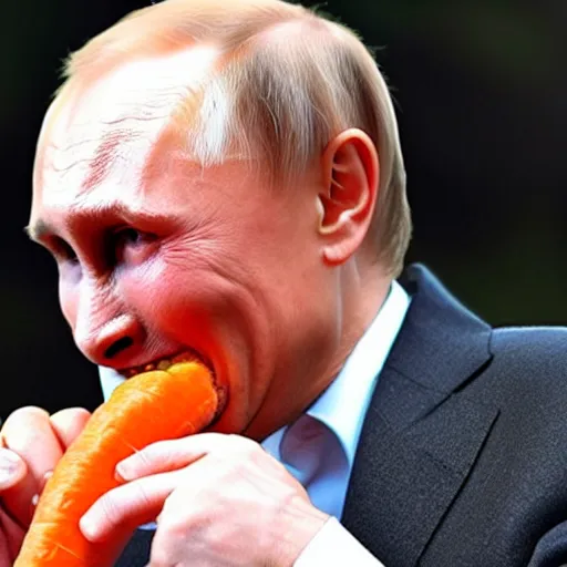 Prompt: putin eating a carrot