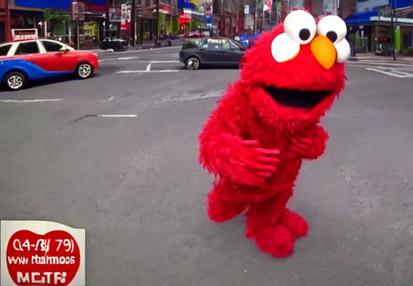 Image similar to cctv footage of elmo