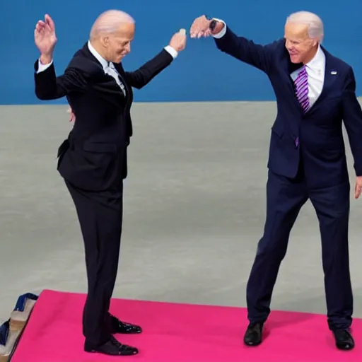 Image similar to joe biden dabbing