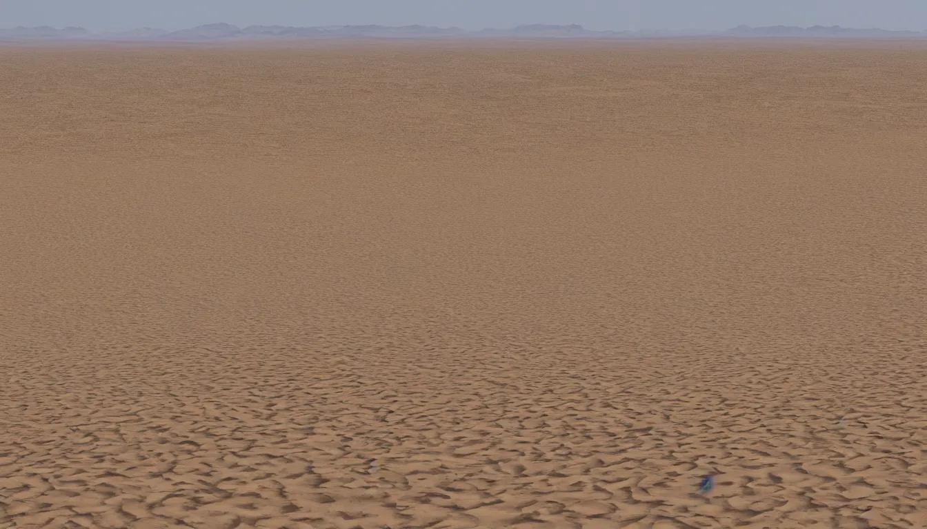 Prompt: barren desert with large sand dunes