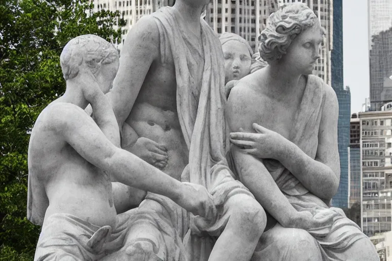 Prompt: among us statue in the middle of a city, historical, marble, photo