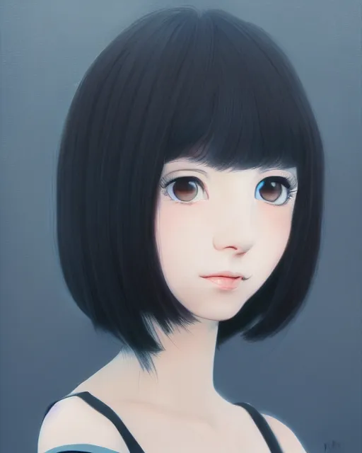 Image similar to a centered portrait of a beautiful nervous girl, by ilya kuvshinov. 7 0 mm