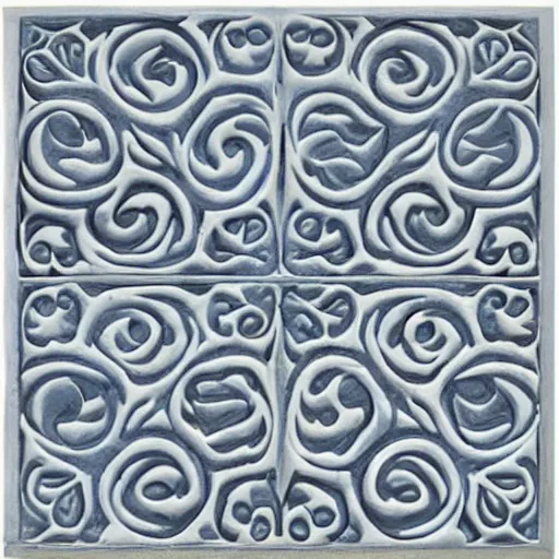 Image similar to paisley, fractals, swirls, carved soapstone relief paneling white and pale blue
