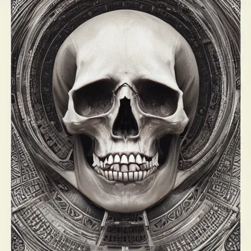 Image similar to portrait of an ancient astronaut, skull, intricate, detailed, ornate, by Mandy Jurgens