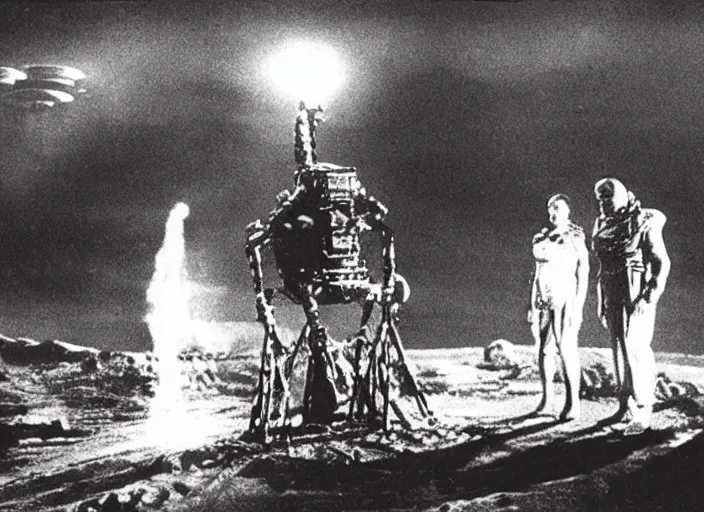 Prompt: Scene from the 1906 science fiction film Close Encounters Of The Third Kind