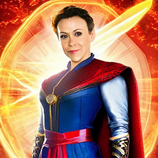 Image similar to movie still Alyssa Milano as Dr.Strange in My Little Pony