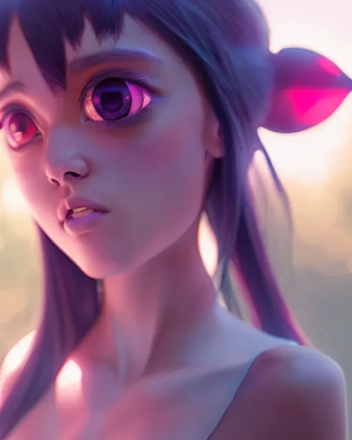 Prompt: photo of eevee pokecmon humanisation, film still, dslr, by greg rutkowski, enoch bolles, ross tran, artgerm, wlop glossy skin, pearlescent, very coherent, cute