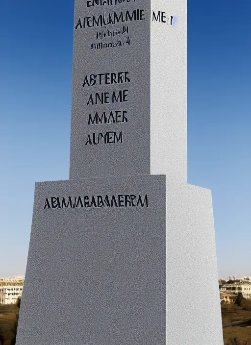 Prompt: monument with the text за абобу, hyperrealism, no blur, 4 k resolution, ultra detailed