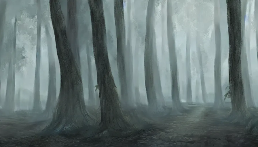 Prompt: trees with human faces walking into dark forest, fog, hyperdetailed, artstation, cgsociety, 8 k