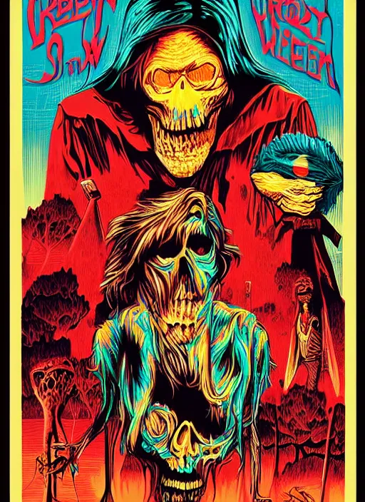 Prompt: Creepshow (1982) movie poster, Kilian Eng, detailed